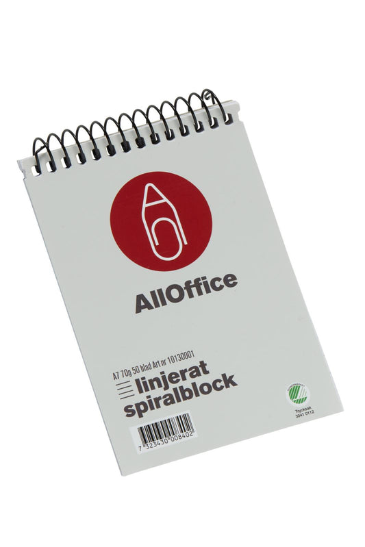 Anteckningsblock AllOffice Linjerat A7 70g