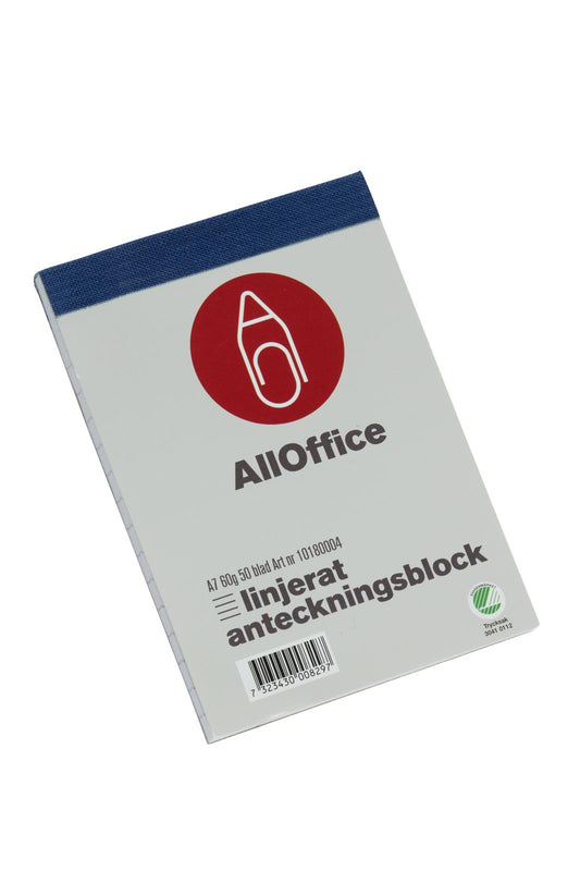 Klammerblock AllOffice Linjerat A7 60g