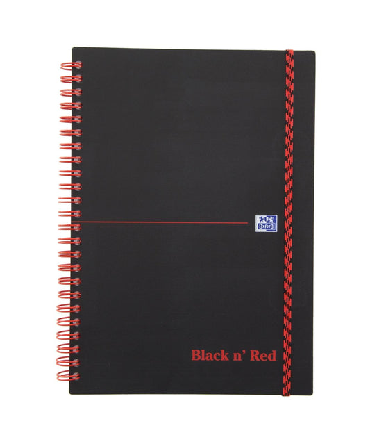 Kollegieblock Oxford Black n' Red PP Linjerat 70 Blad Svart A5 90g