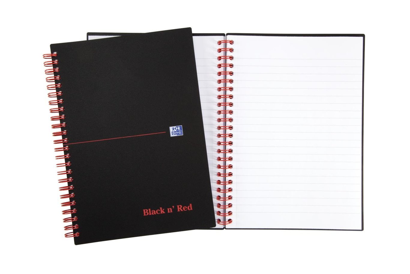 Kollegieblock Oxford Black n' Red PP Linjerat 70 Blad Svart A5 90g
