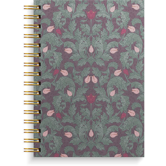Anteckningsbok Burde Spiral Flower Linjerad Burgundy A5