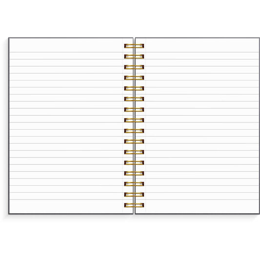 Anteckningsbok Burde Spiral Flower Linjerad Svart A5