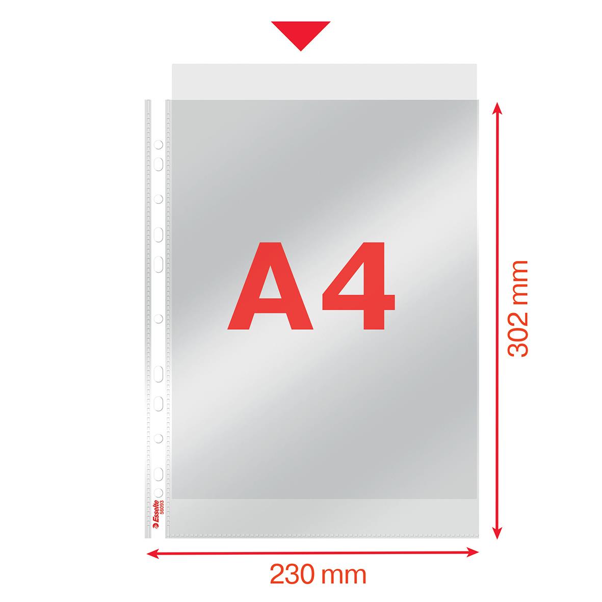 Plastficka Esselte PP 0,105mm Klar A4