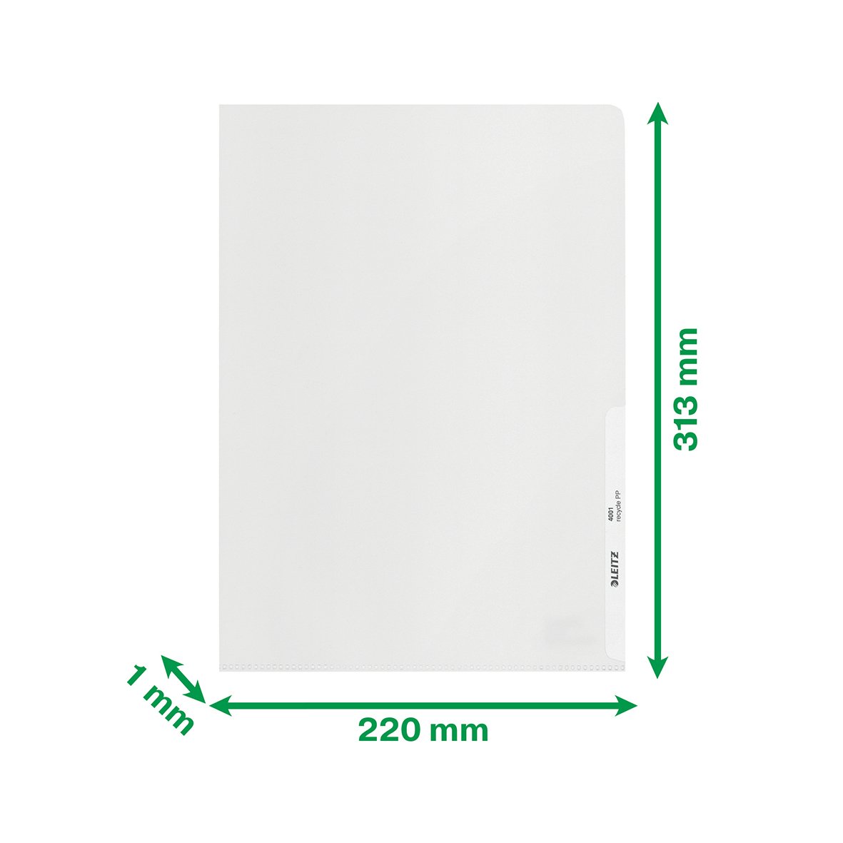 Plastmapp Leitz Recycle 0,14mm Klar A4