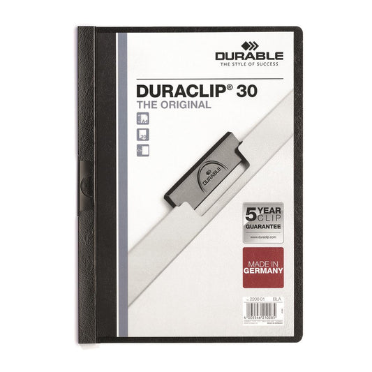 Klämmapp Durable Duraclip 30 Ark Svart A4