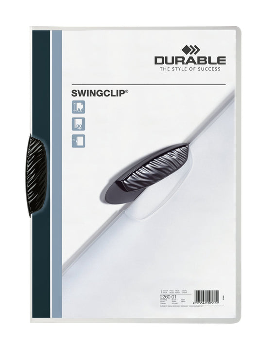 Klämmapp Durable Swingclip 30 Ark Svart A4
