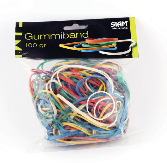 Gummiband sort.storl sort.färger 100g