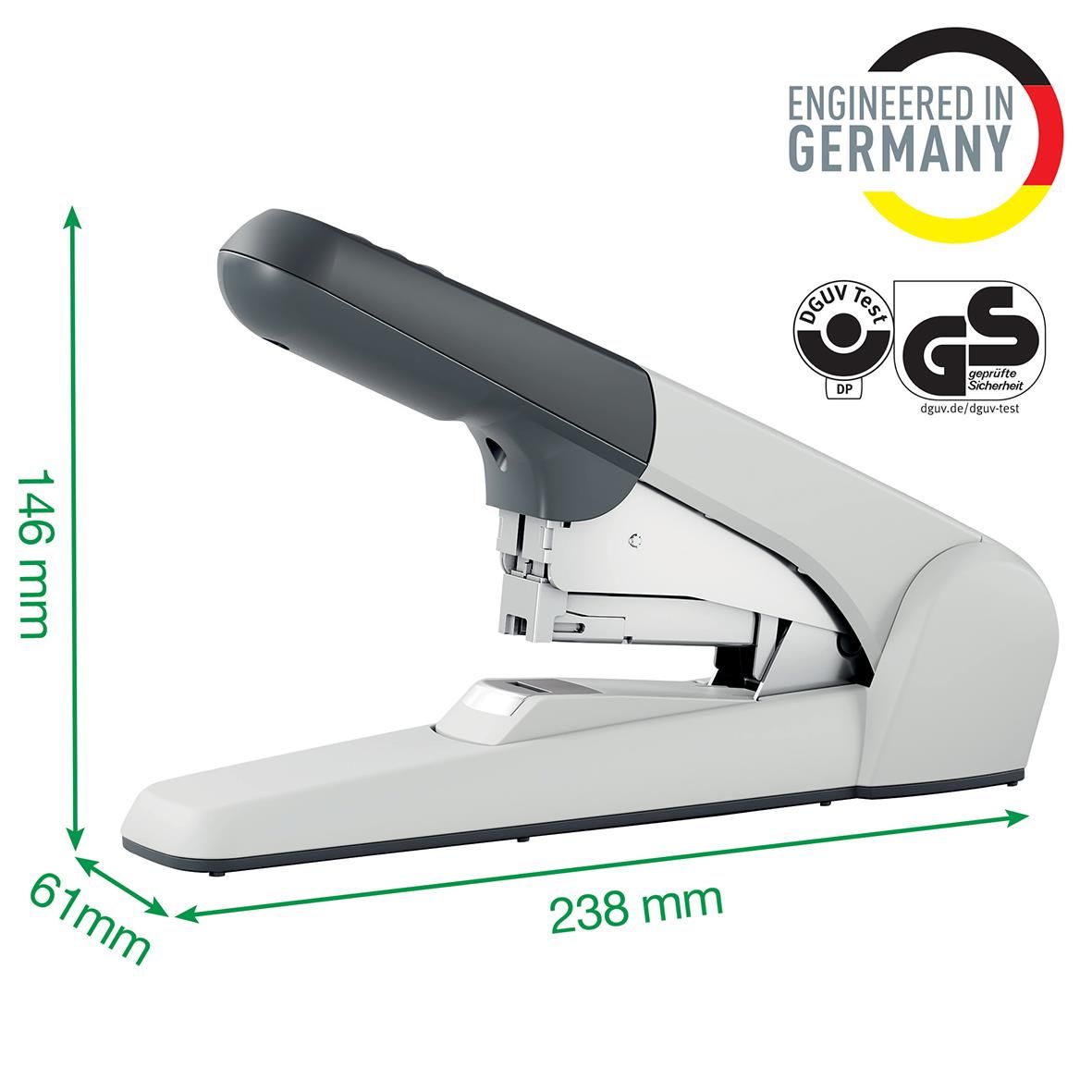 Häftapparat Leitz 5552 Flat Clinch Helstapel 60 Ark Grå