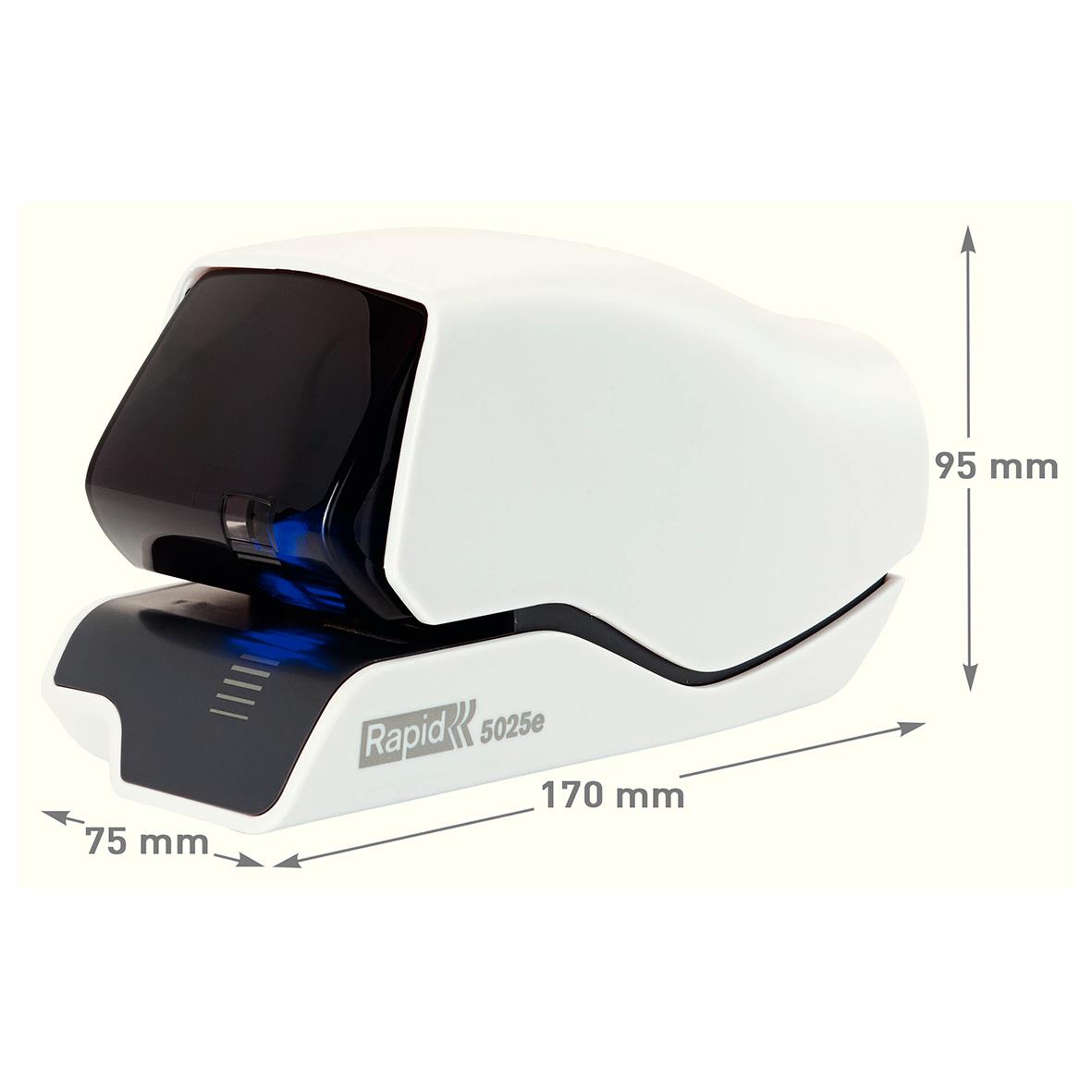 Elhäftare Rapid 5025E Flat Clinch 25 Ark Vit