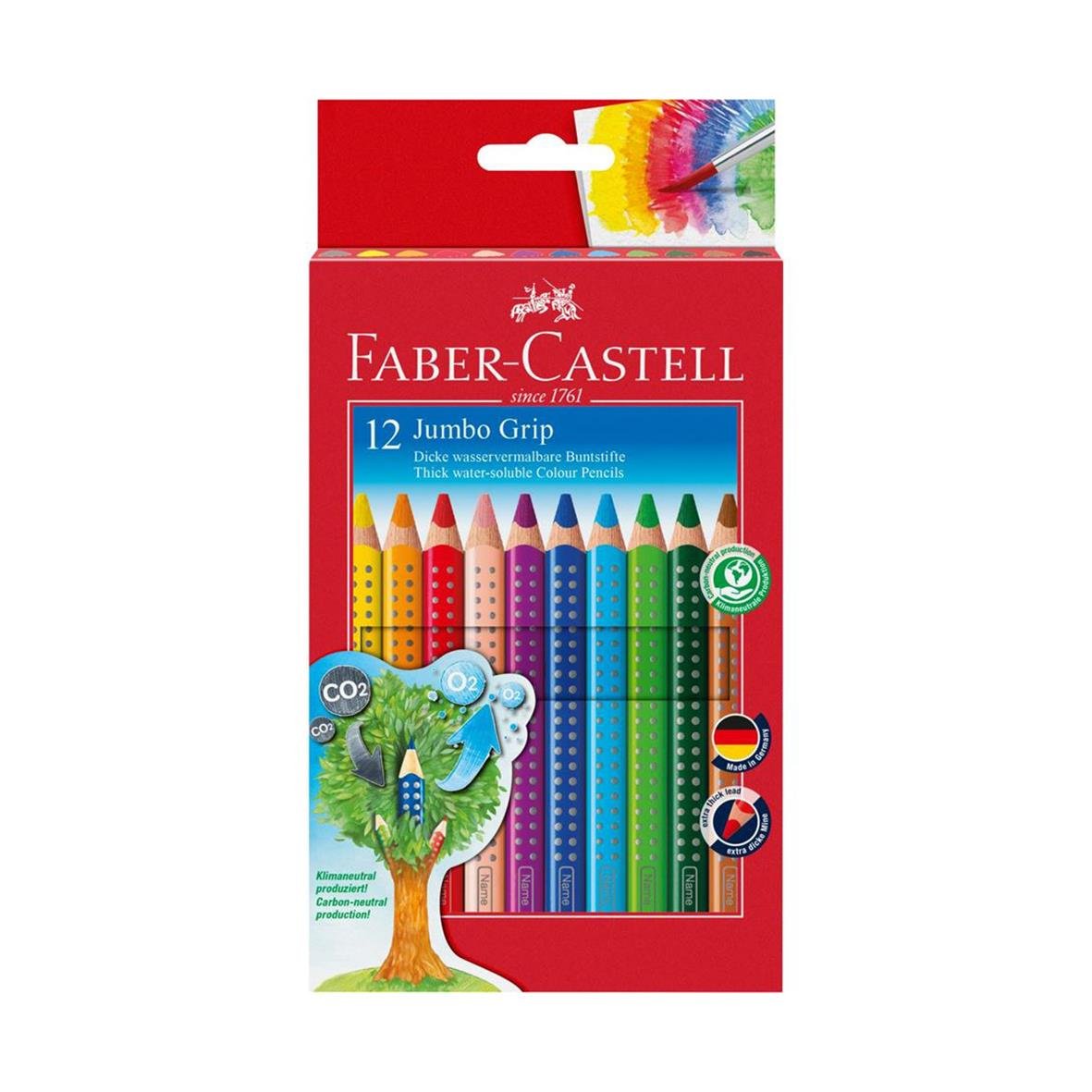 Färgpenna Blyerts Faber-Castell Grip Jumbo Akvarell Med Pennvässare 12 färger