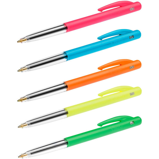 Kulspetspenna Bic Clic M10 Sort.Färger Medium