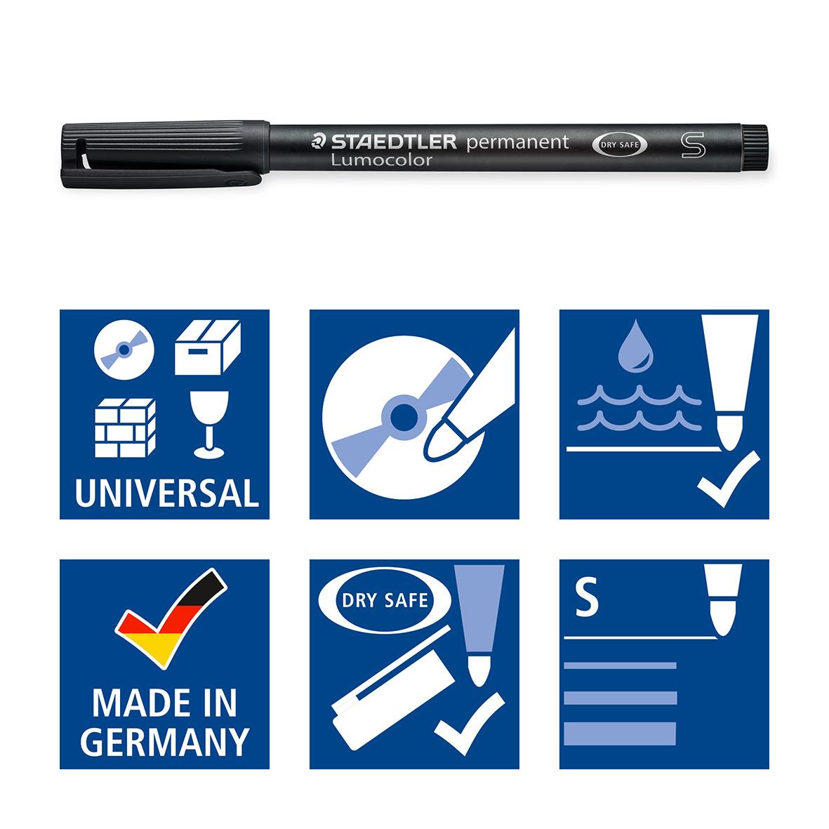 Universalpenna Staedtler Lumocolor 313 Permanent Svart 0,4mm