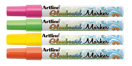 Glasboardmarker Artline EPG-4 Rosa/Grön/Gul/Orange