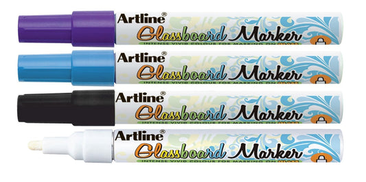 Glasboardmarker Artline EPG-4 Lila/Blå/Svart/Vit