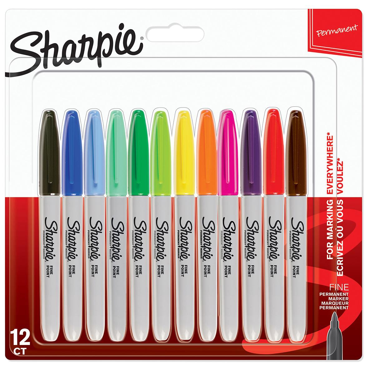 Märkpenna Sharpie Permanent 12 Färger Fine