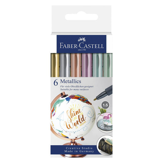 Märkpenna Faber-Castell Metallics Marker 6 Färger 1,5mm