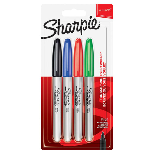 Märkpenna Sharpie Permanent 4 Färger Fine