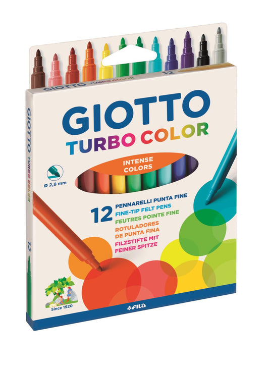 Fiberpenna Giotto Turbo Color 12-pack 12 färger