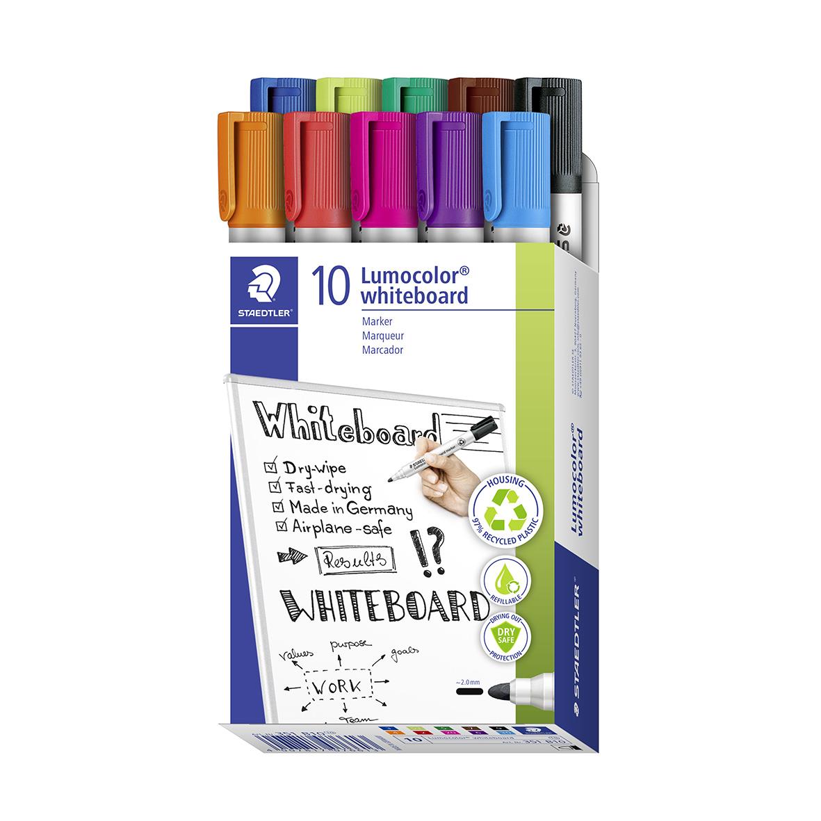 Whiteboardpenna Staedtler Lumocolor Rund 10-färger 2mm
