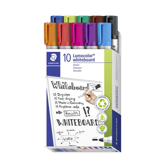 Whiteboardpenna Staedtler Lumocolor Rund 10-färger 2mm