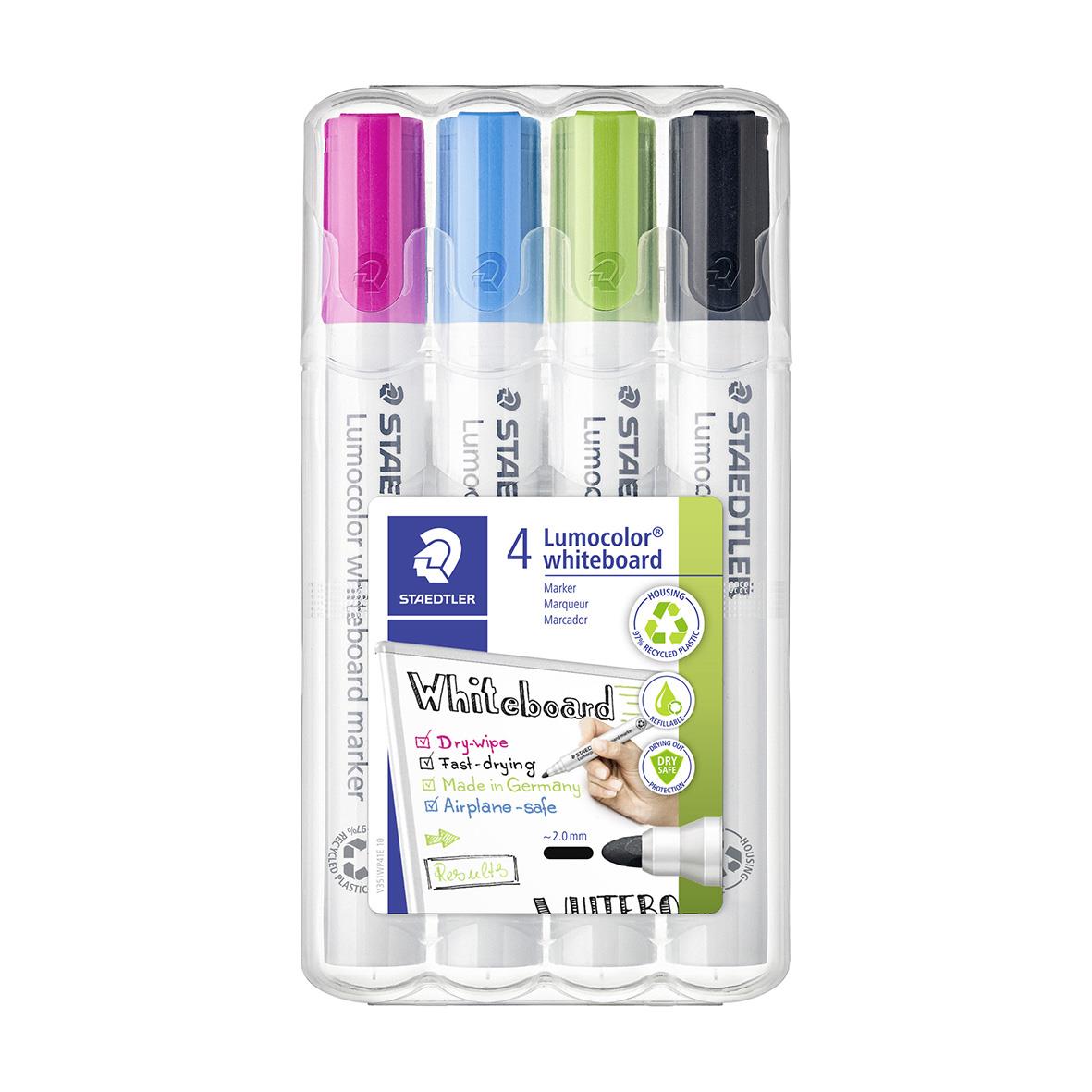 Whiteboardpenna Staedtler Lumocolor Rund 4-färger Neon 2mm