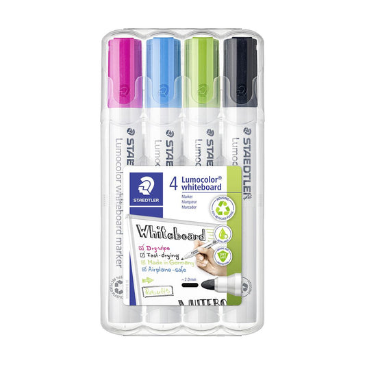 Whiteboardpenna Staedtler Lumocolor Rund 4-färger Neon 2mm