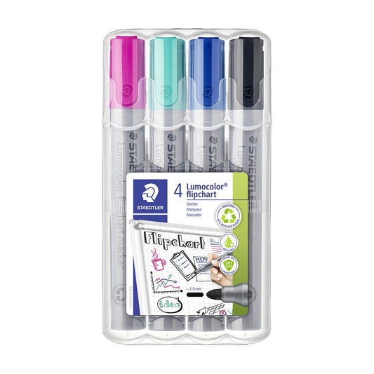 Blädderblockspenna Staedtler Lumocolor Rund 4-färger Neon 2mm