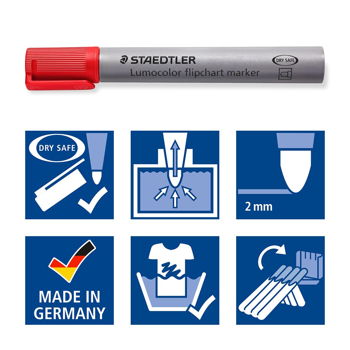 Blädderblockspenna Staedtler Lumocolor Rund 4-färger Neon 2mm