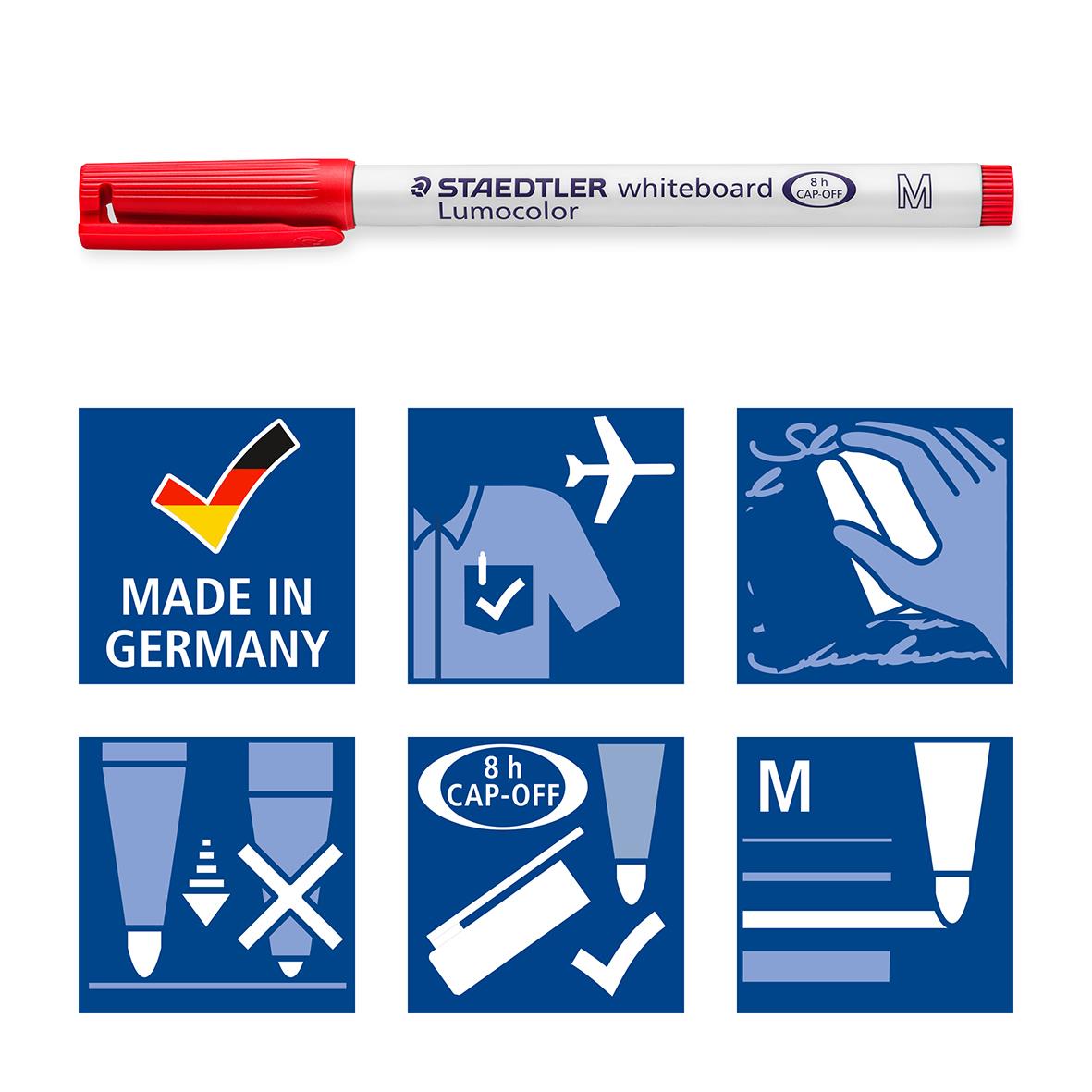 Whiteboardpenna Staedtler Lumocolor 301 Rund 4 färger 1mm