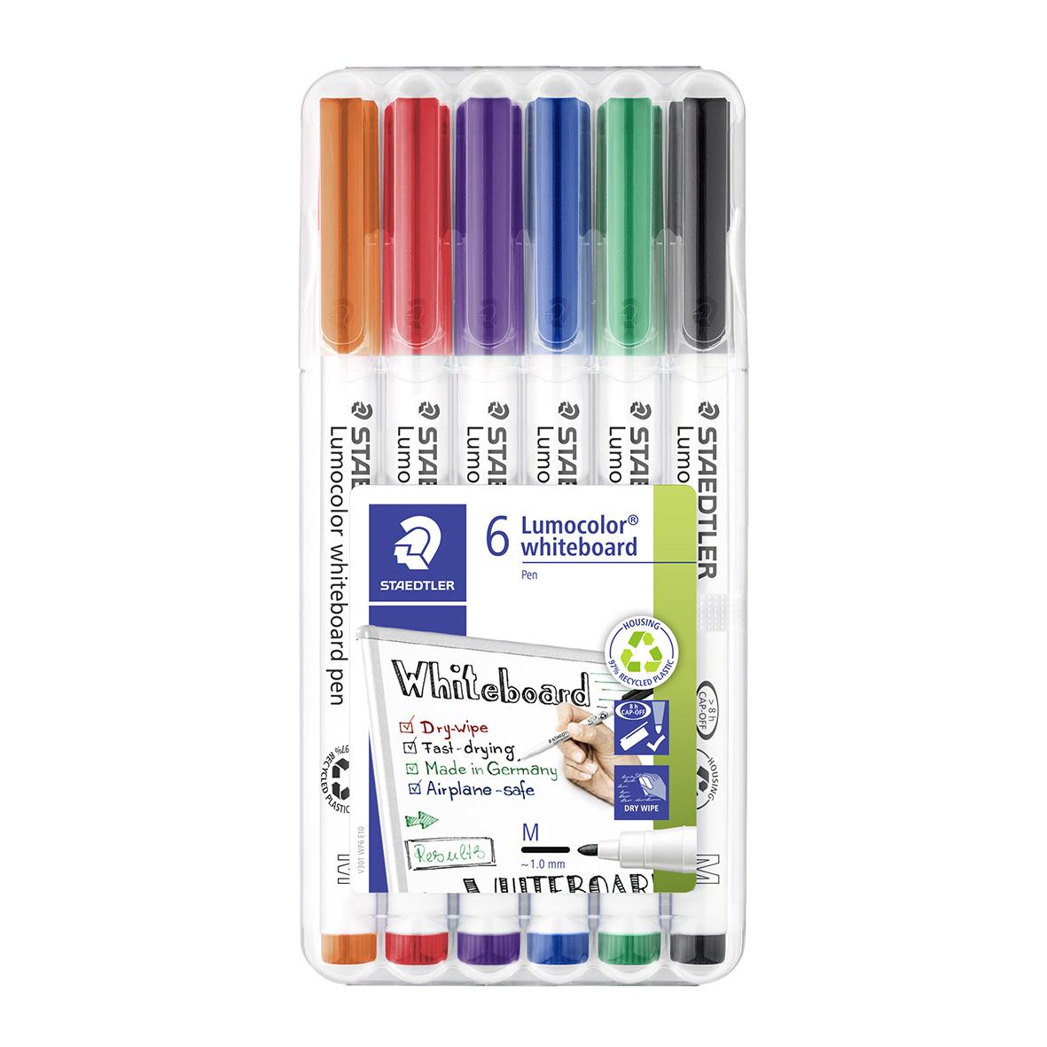 Whiteboardpenna Staedtler Lumocolor 301 Rund 6 färger 1mm