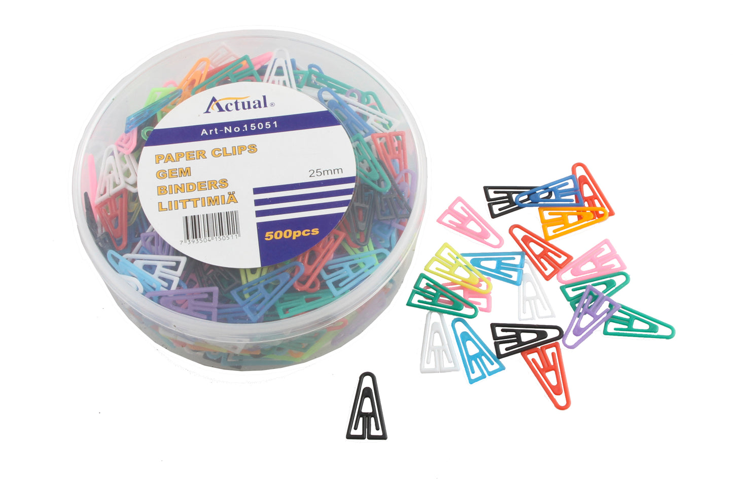 Plastic paper clips 25mm 500pcs/box