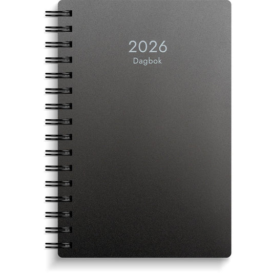 Almanacka Burde 1023 Dagbok PP-plast 2026 Svart