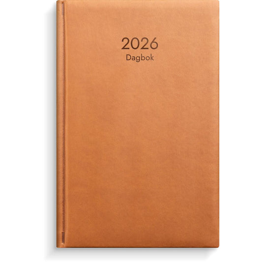 Almanacka Burde 1029 Dagbok Konstläder Inbunden 2026 Cognac
