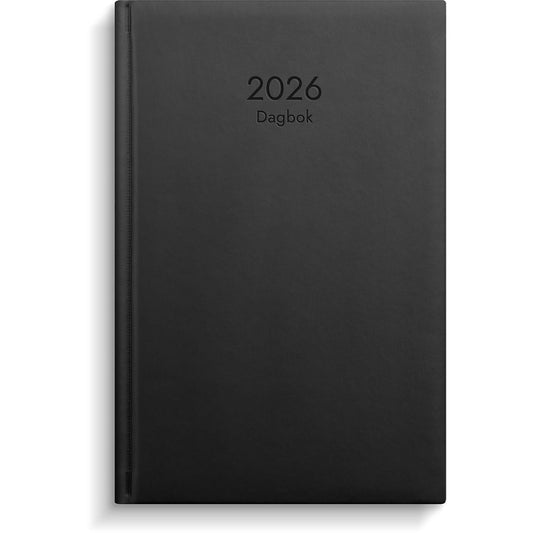 Almanacka Burde 5880 Dagbok Konstläder Inbunden 2026 Svart