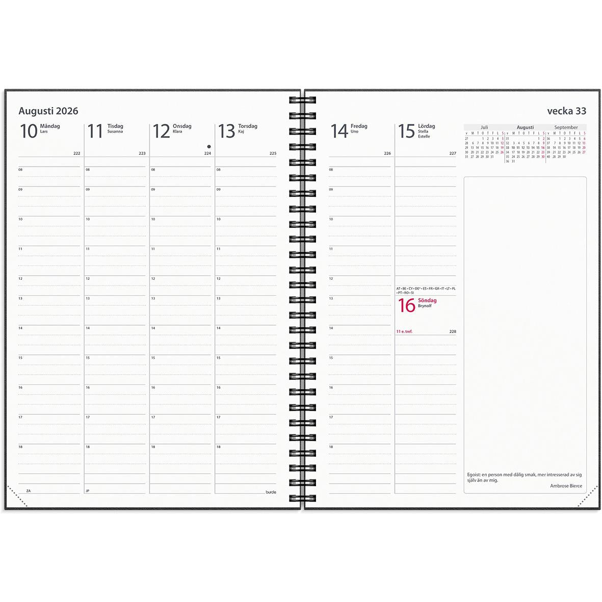 Almanacka Burde 5441 Business Country Konstläder 2026 A5