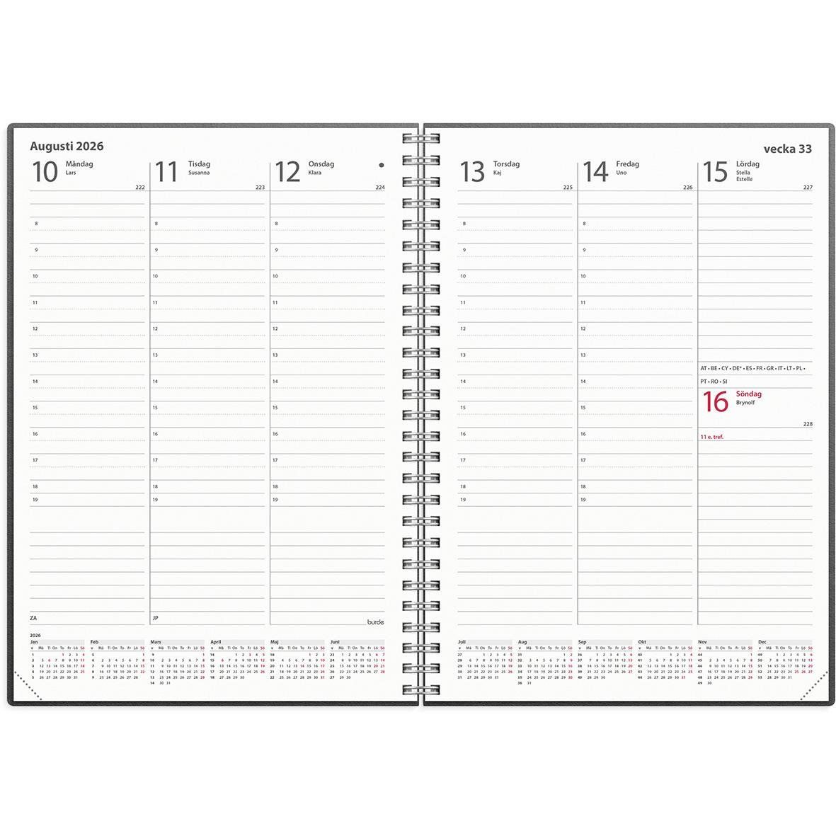 Almanacka Burde 1170 Weekly Refill 2026 A5