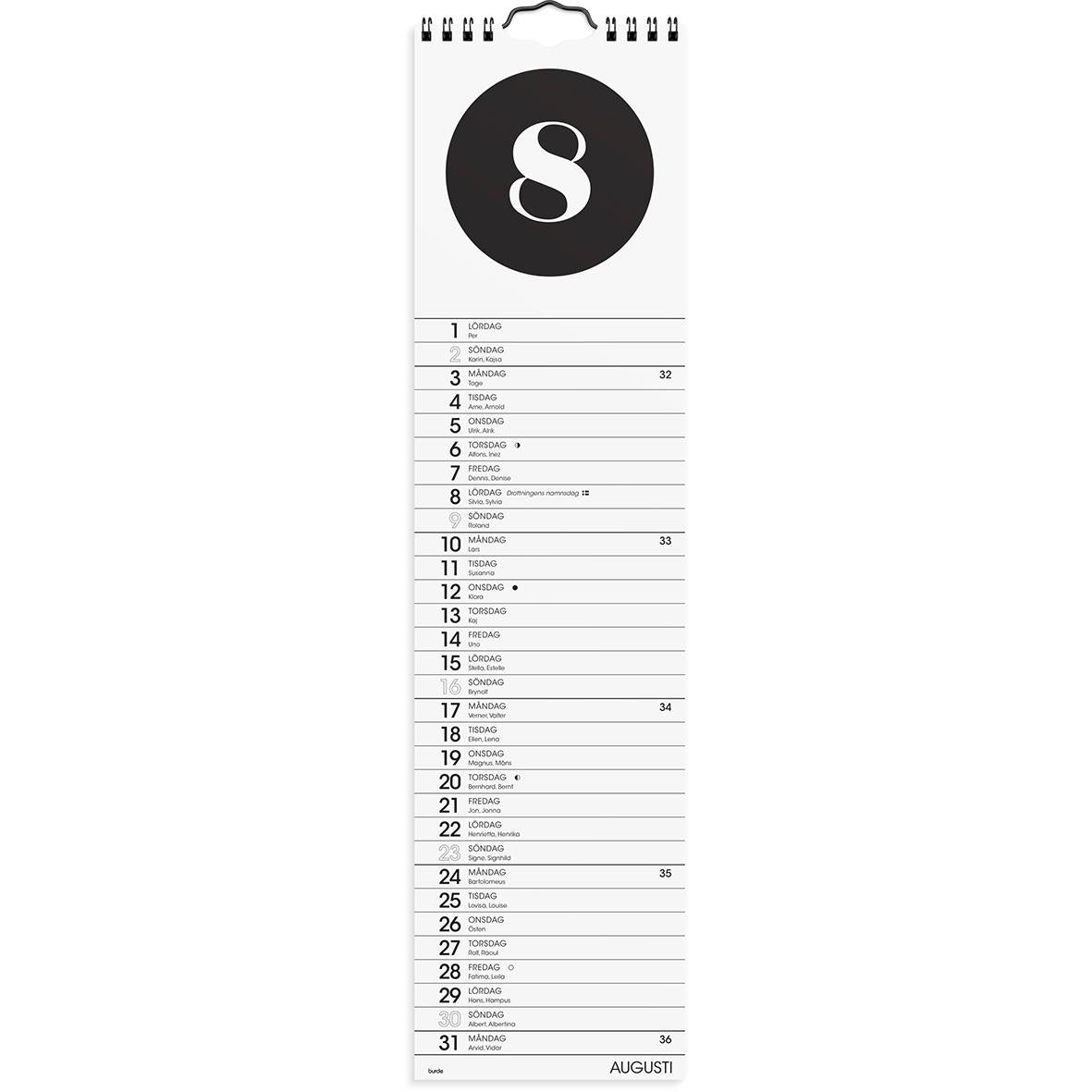 Väggkalender Burde 1768 Simple 2026