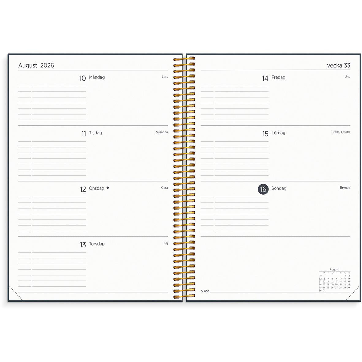 Almanacka Burde 1042 Organizer & Notes 2026