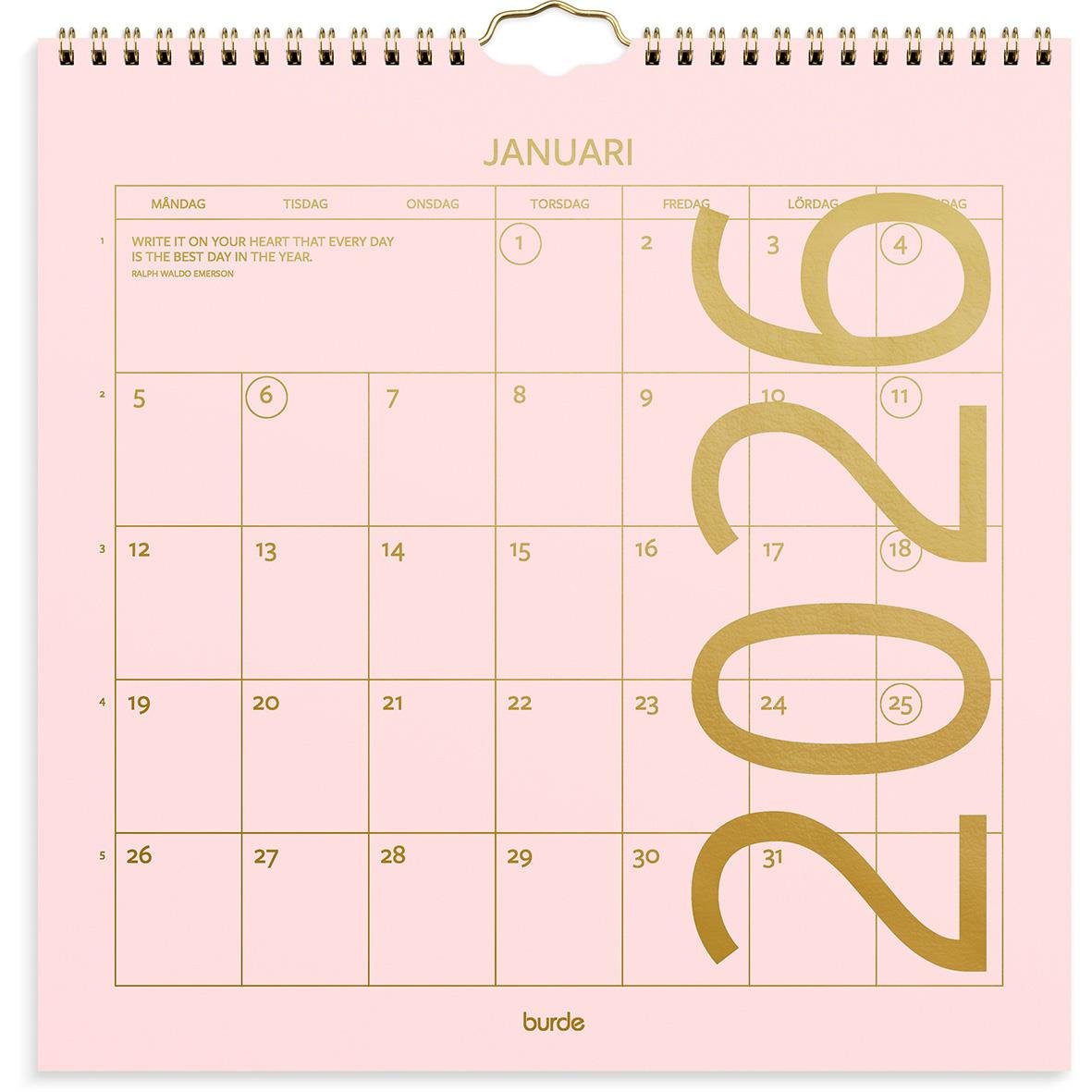 Väggkalender Burde 1752 Väggkalender Color 2026