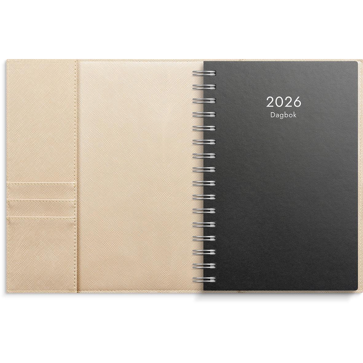 Almanacka Burde 5721 Dagbok Konstläder Amelia 2026 Beige
