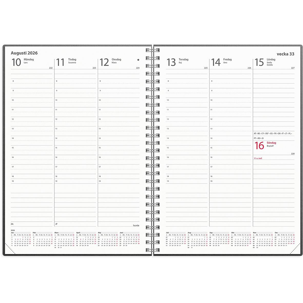 Almanacka Burde 5771 Weekly Konstläder Amelia 2026 Beige A5
