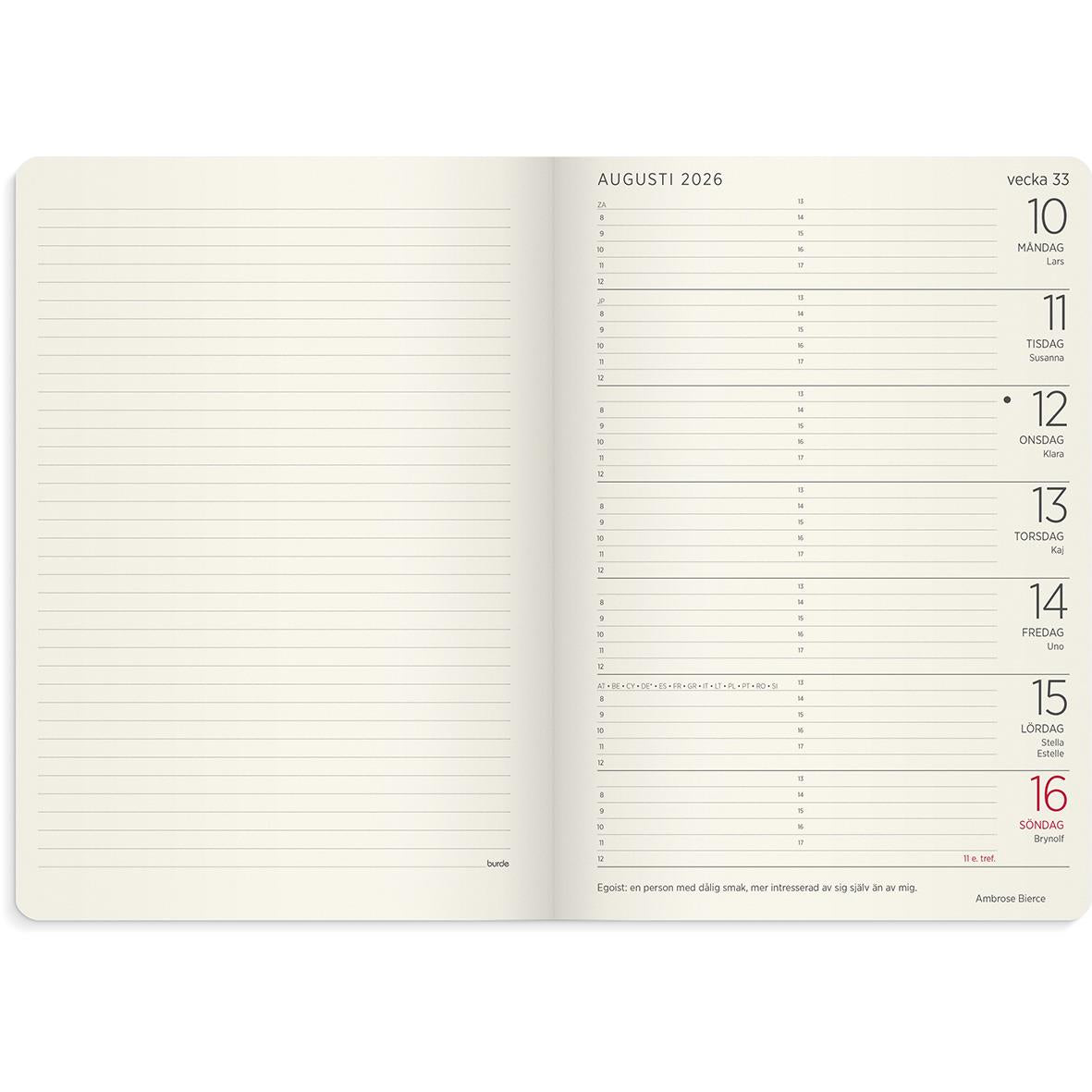 Almanacka Burde 5960 Stor Vecko Forma Deluxe 2026 Brun A5
