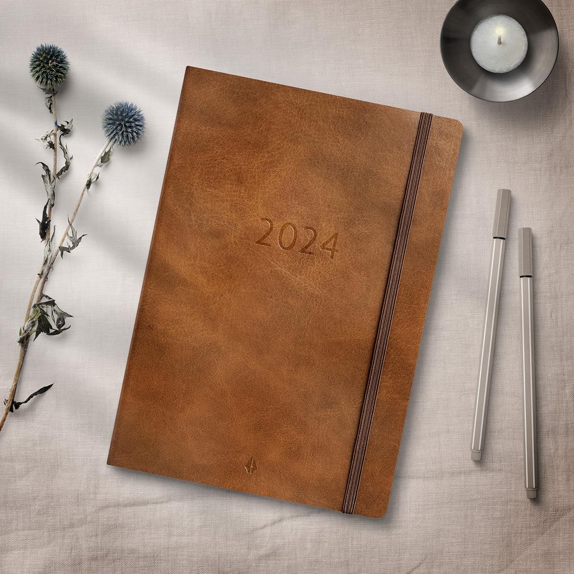 Almanacka Burde 5960 Stor Vecko Forma Deluxe 2026 Brun A5