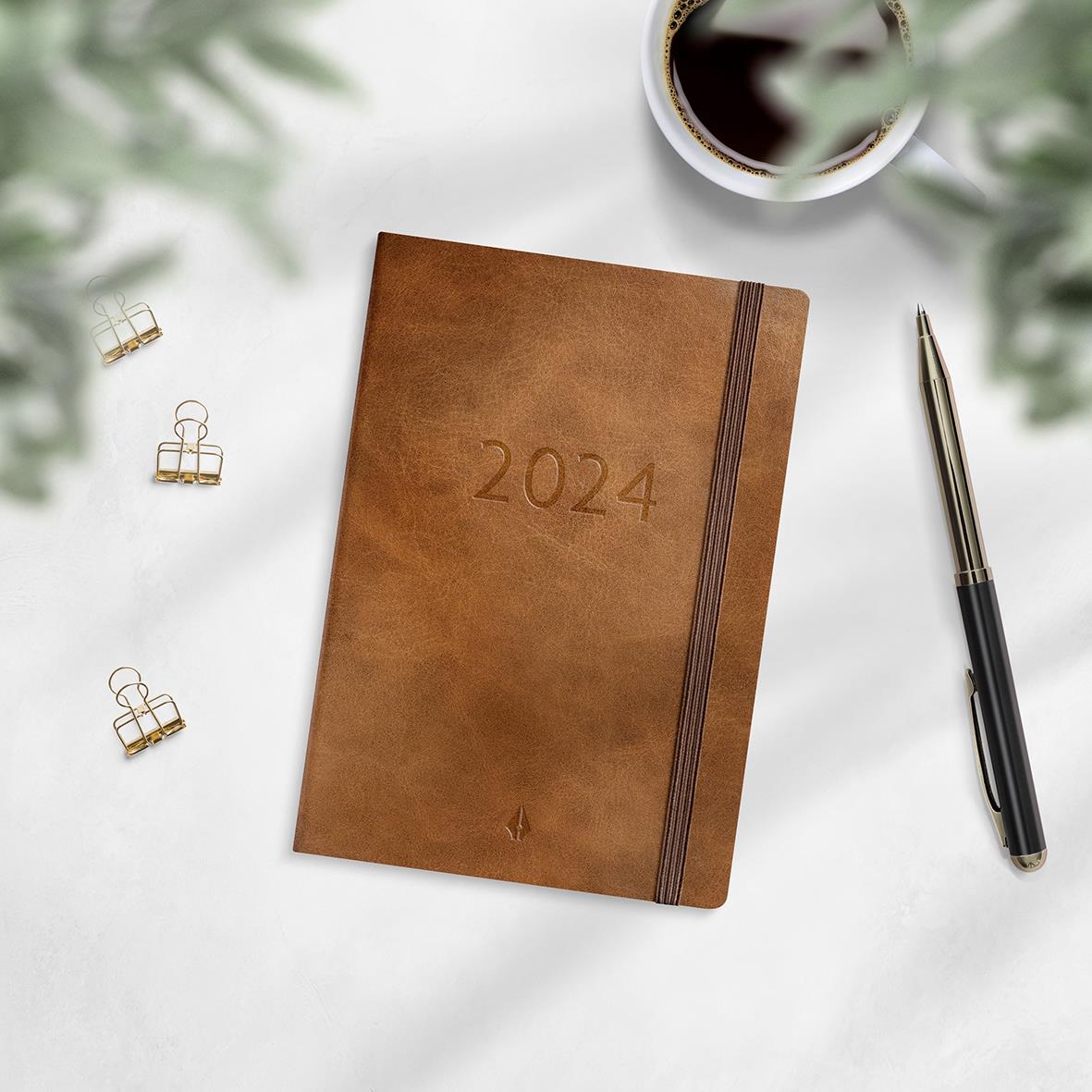 Almanacka Burde 5961 Liten Vecko Forma Deluxe 2026 Brun A6