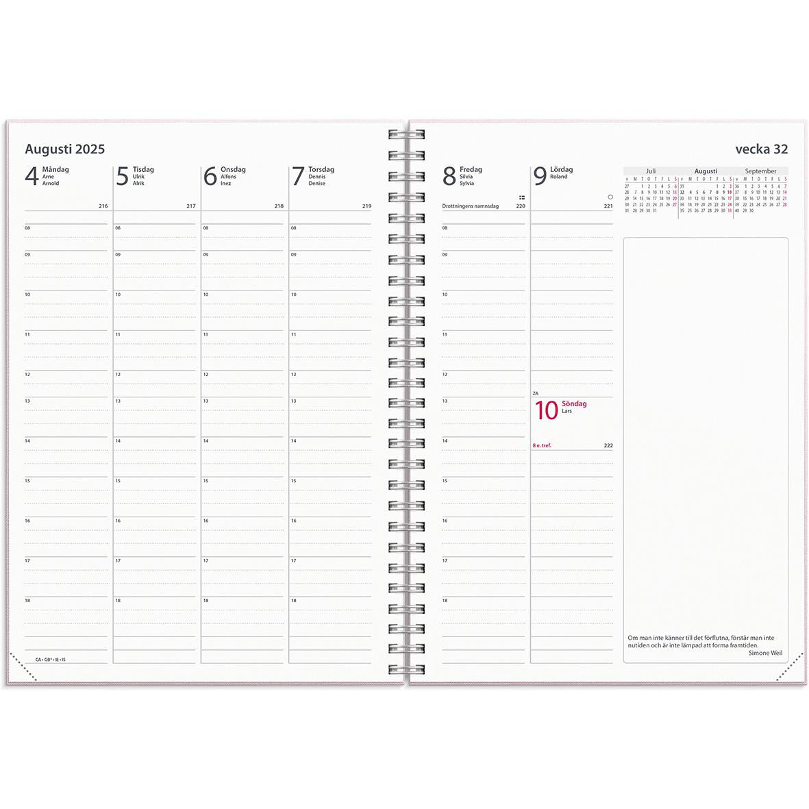 Almanacka Burde 5648 Business Textile 2025 Rosa A5