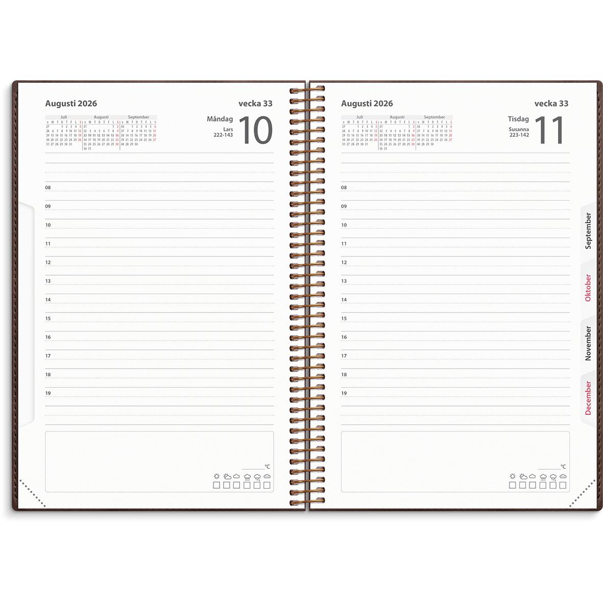 Almanacka Burde 5578 Dagbok Twist 2026 Brun 135x205mm