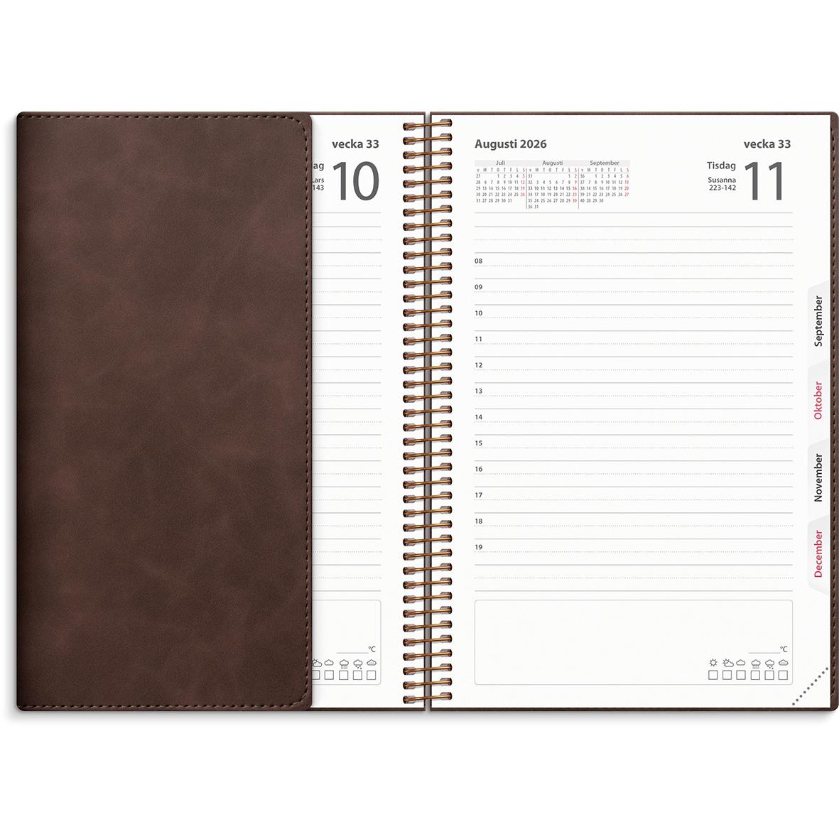 Almanacka Burde 5578 Dagbok Twist 2026 Brun 135x205mm