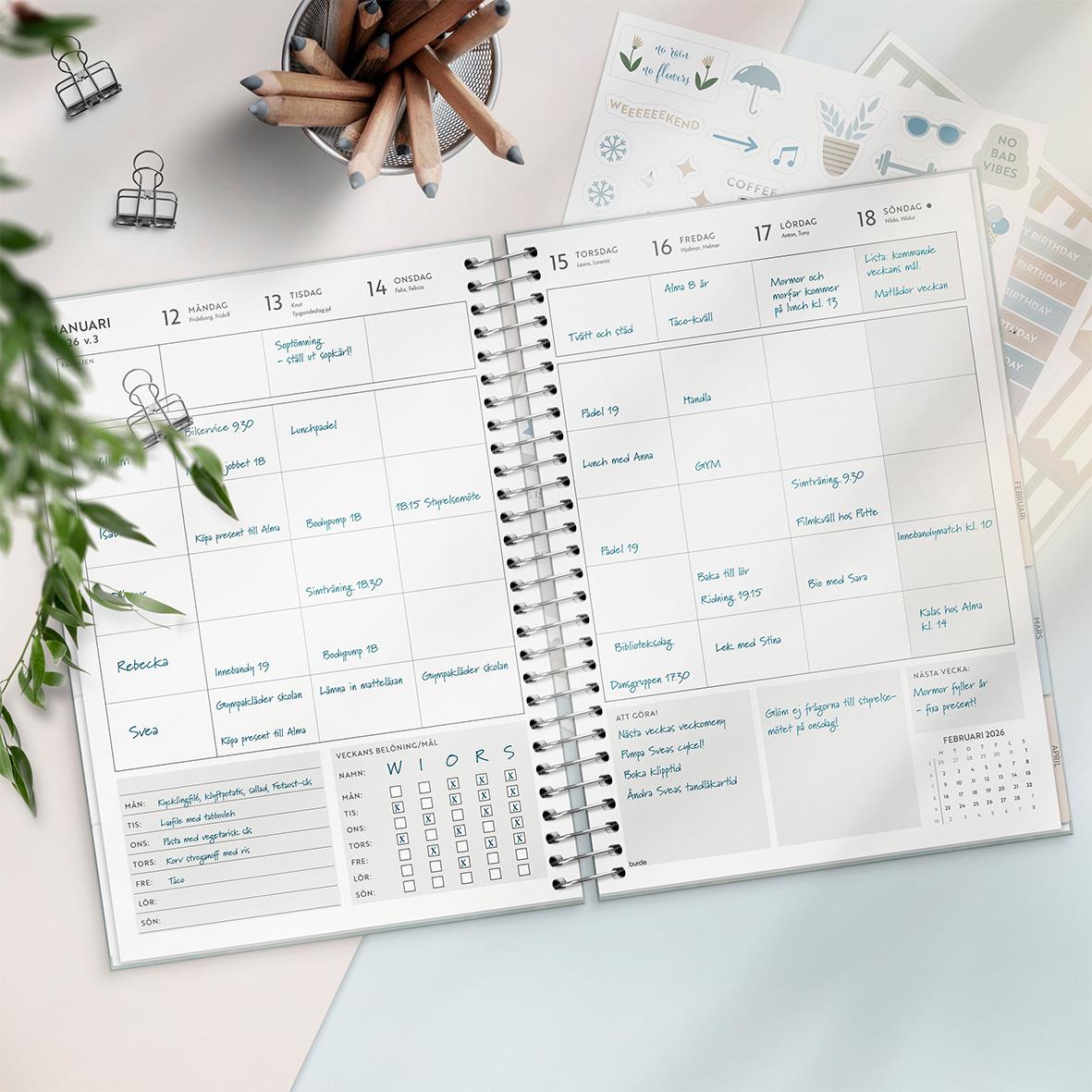 Almanacka Burde 1299 Life Organizer Family Planner 2026