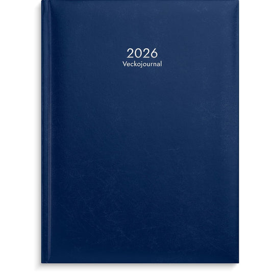 Almanacka Burde 1110 Veckojournal Konstläder Inbunden 2026 Mörkblå