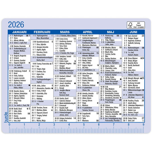 Almanacka Burde 3135 Kalenderkort 2026